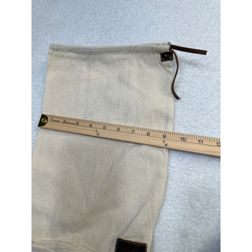 Hide and Drink dust Pouch Bag Natural Linen Hand made-Leather Drawstring-14 x 9